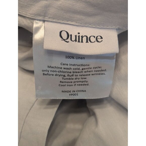 Quince 100% European Linen Duvet Cover 2PC Set Color Mist Size Twin -NEW- - Picture 4 of 7
